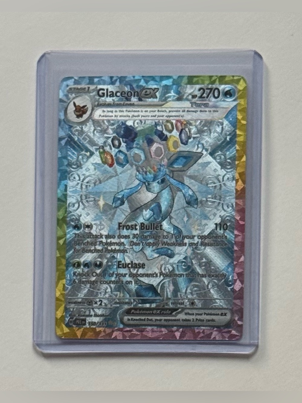 Pokémon Glaceon EX Card Sir Prismatic Evolutions 150/131 Fan Art DIY Custom Card